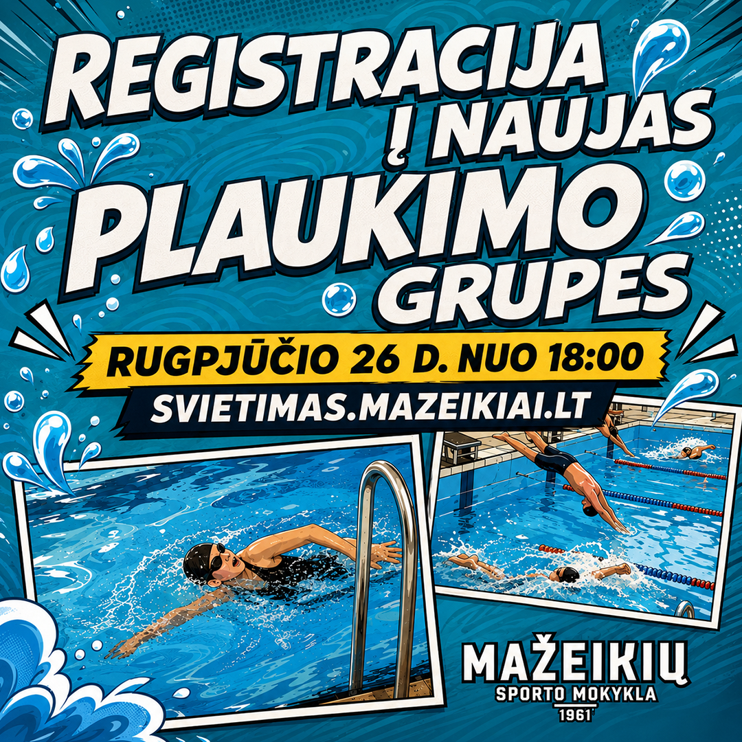 Treningi pływackie – Szkoła Sportowa w Mažeikiai