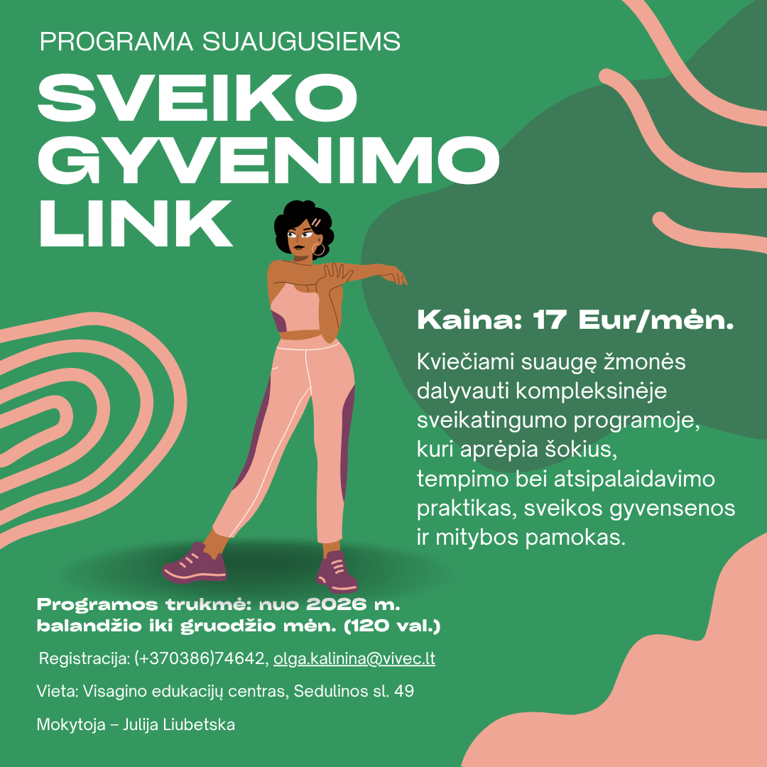 "Toward a Healthy Life" Wellness and Zumba Dance Program for Adults – Visaginas
