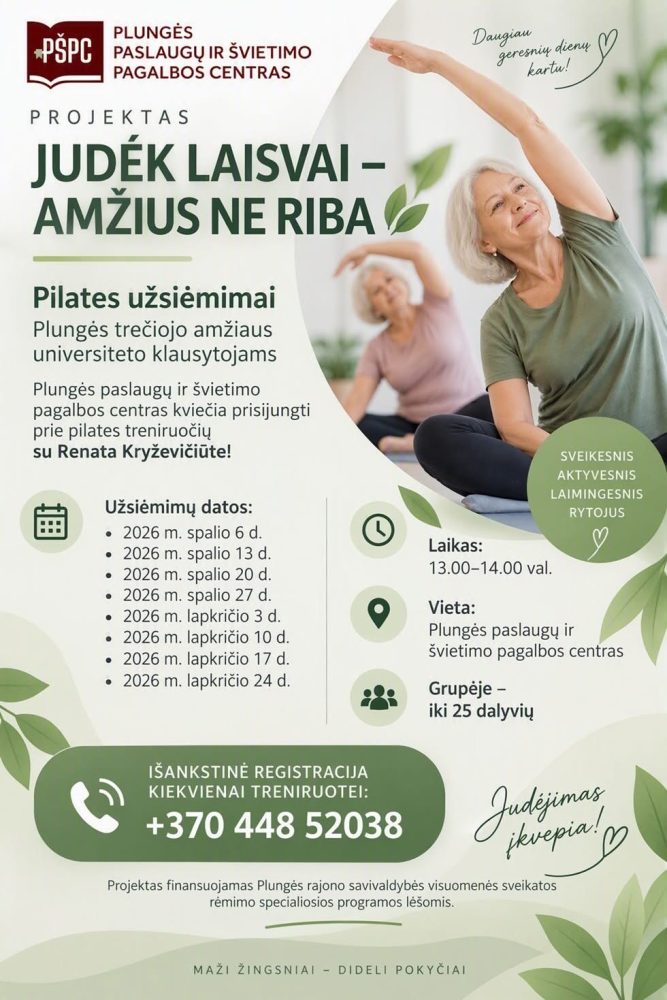 Pilates Classes for TAU Students – Plungė Service and Educational Support Center