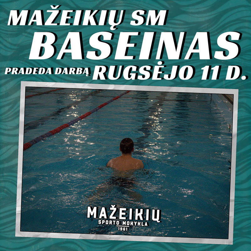 Pływanie rekreacyjne – basen szkoły sportowej w Mažeikiai