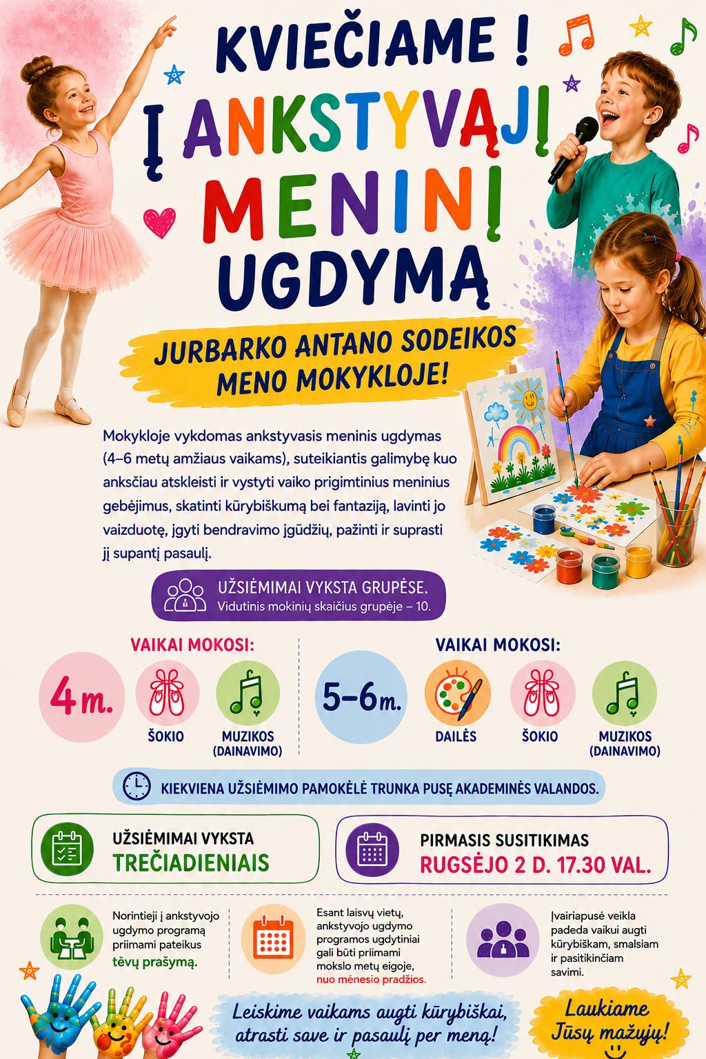 Wczesna edukacja artystyczna dla dzieci w wieku 4–6 lat – Szkoła Sztuk Pięknych w Jurbarku