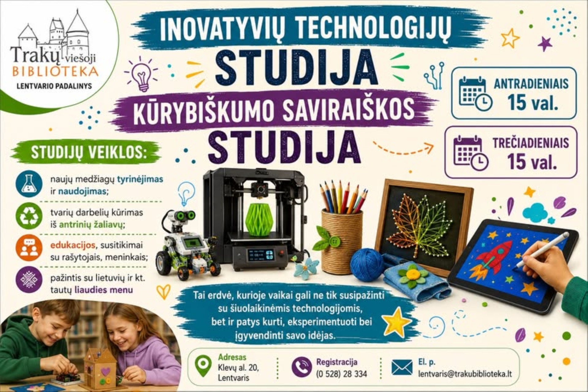 Pracownia twórczej ekspresji dla dzieci – biblioteka w Lentvaris