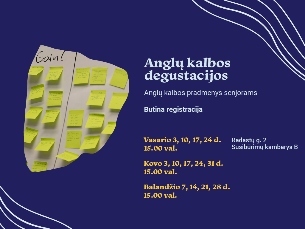 „Anglų kalbos degustacijos“ senjorams – Ąžuolyno biblioteka, Kaunas
